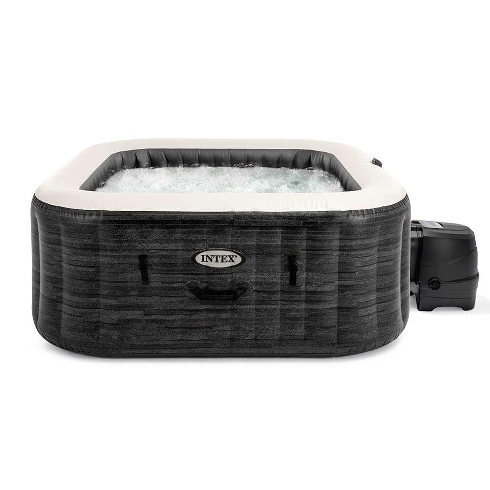 Intex 55091 - SPA Hinchable Exterior e Interior para 6 Personas, Medidas 196x196cm, Capacidad 1.098 litros, Temperatura del Agua 10º- 40º, SPA Inflable, bañera