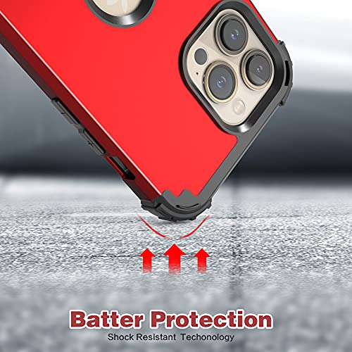 Coque iPhone Pro Max antichoc robuste silicone rouge rigide - 7