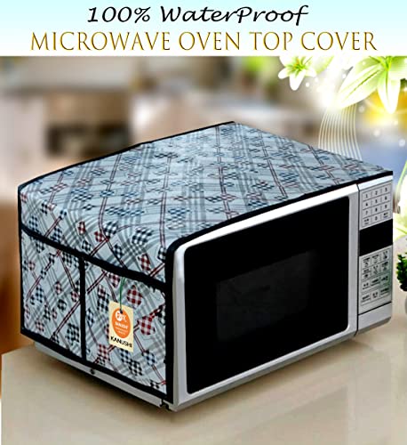 Image of KANUSHI Industries Microwave /Oven Top Cover with 4 Utility Pockets (VAR1-MICRO-NW-NEW-02-TOP)