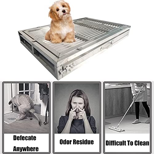 Stainless Steel Dog Toilet Tray - Portable Indoor/Outdoor Cat & Puppy Training Pad Holder for Porch, Bathroom, Balcony - Sturdy Pee Pad Solution
