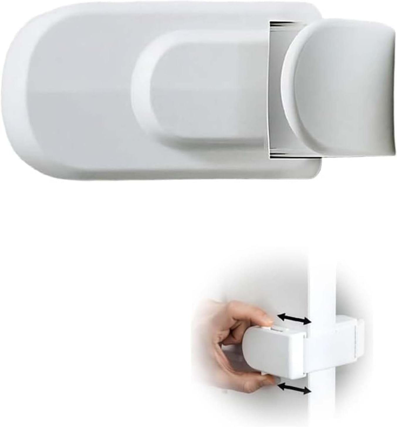 The Snap-On Door Lock Kids Can't Reach or Defeat, Child Proof Door Lock Without Drilling, Simple Install Safety Locks for Toddlers Kids Baby, Dogs & Cats, No Tools or Adhesives (1 Pack)