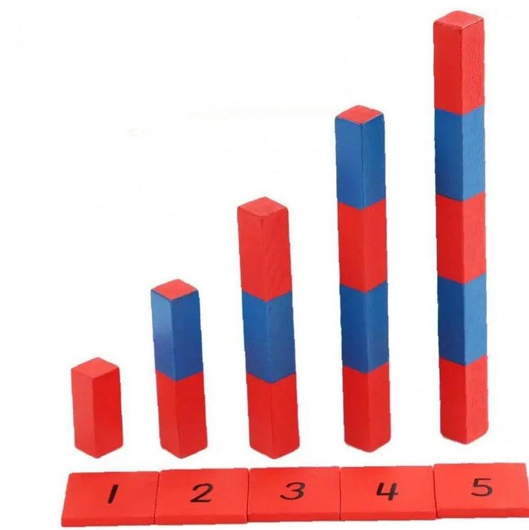 Amazon.co.jp: モンテッソーリの子供の数字の棒赤と青の数字の棒子供の