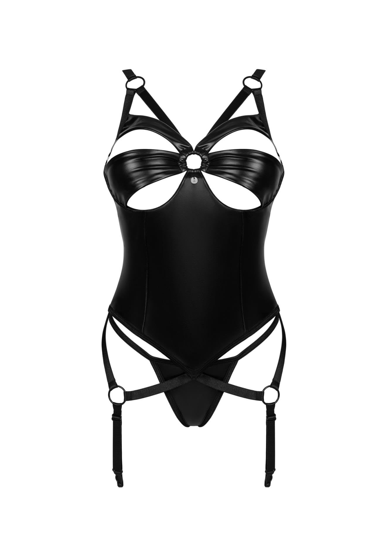 Obsessive Set Armares Strapshemd, Schwarz, M/L
