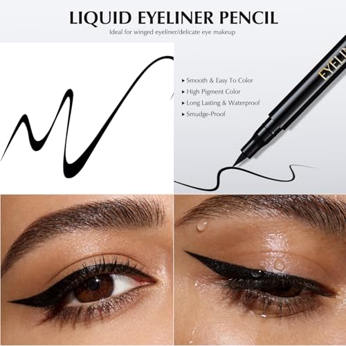 Set de Gel Eyeliner negro impermeable y lápiz líquido mate miniatura 4