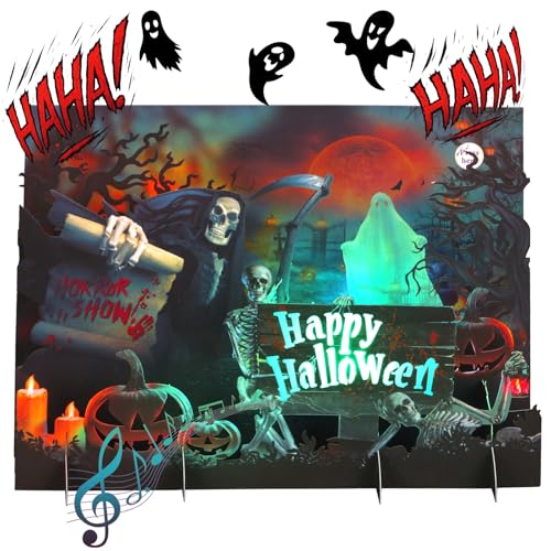 Carte cadeau Halloween pop-up 3D avec lumière pour mari, épouse et maman