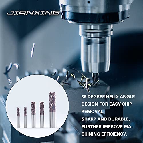 Jianxing B09NTDS9C2 12Mm Carbide Square End Mill Bits,4 Flute Cutting Tools,Hrc 55 Deg,Tialn Coating,Straight Shank Square Nose End Mills Cutter,Cnc Router Bits,Used In Alloy Steels/Hardened Steels thumb #4