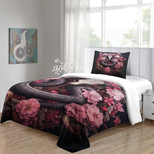 Housse de couette serpent avec fermeture éclair pour un lit infroissable et net - 6