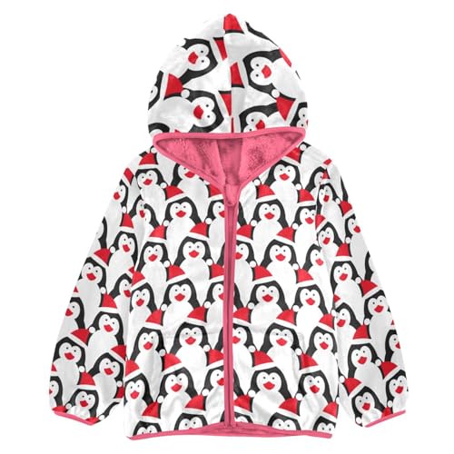 OTVEE Winter Cute Penguins Kids Hoodie Jacket Fall Spring Full Zip Warm Outwear Coat