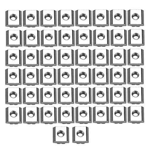 50 piezas de acero al carbono con cabeza de martillo deslizante Tuerca para ranura en T para accesorios de perfil de aluminio de 30 series(M6*16 * 6)