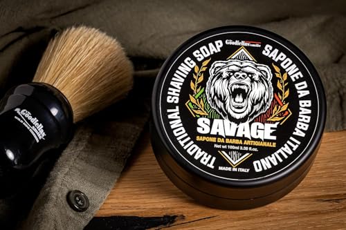 Image of The Goodfellas' Smile, SAVAGE (Bergamot & Lemon), Luxury Italian Shaving Soap, Formulated for Use with A Shaving Brush, Made in Italy