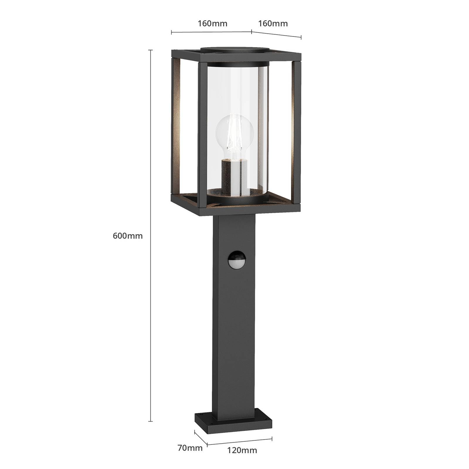 Lucande Lámpara para exterior Ferda (Moderno) en Negro hecho de Aluminio (1 llama, E27) iluminación senderos baliza farola