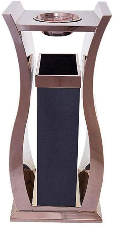 Waste Bins,Rrubbish Bin Outdoor Trash Can Vertical Stainless Steel Trash Can with Ashtray Trash Can Shoppimall Elevator Corridor Hotel Commercial Grade Trash Can for Indoor and Outdoor 31.5 Inches/Bla