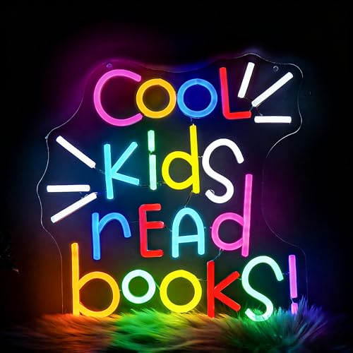 Image of Neon Sign, JGHTURIE Read Books Neon Signs for Wall Decor, Led Lights Signs for Classroom Office Library Bookshop Study Room Decor, USB Powered
