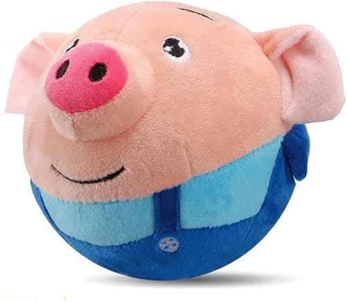 Juguetes interactivos para perros, juguete de peluche para mascotas en movimiento activo 2025, juguete de bola chirriante recargable con sonido