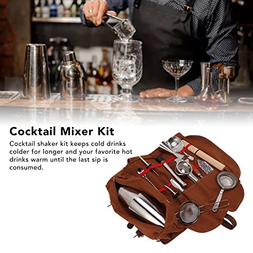 Kit de coctelera con 18 piezas, acero inoxidable miniatura 7