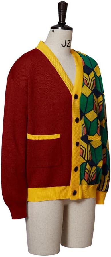 VEECOOCOS Tomioka Giyuu Cosplay Costume Giyuu Cardigan Sweater Adult Knitted Jacket Coat