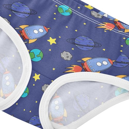 Wusikd Universe Rocket Girls' Underwear Cotton Girls Briefs Soft Toddler Underwear 3T Multi4