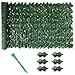 Artificial Ivy Fence Screen, 3m x 1m Garden Fence Screening Trellis with Artificial Leaves, Expandable Faux Privacy Artificial Hedge Roll with 20pcs Zip Ties for Garden Balcony Outdoor Decoration