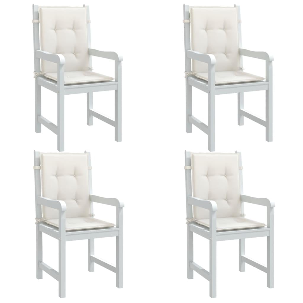 ShGaxin Cojines Silla Respaldo bajo 4 ud Tela Crema Melange 100x50x4 cm, Cojines para Butacas De Jardin, Cojines Sillas Cocina, Cojines para Sillas De Terraza, Cojin Silla Exterior - 4002452