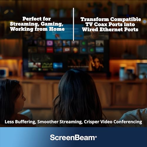 Image of ScreenBeam MoCA 2.5 Network Adapter for Higher Speed Internet, Ethernet Over Coax - Single Add-On Adapter for Existing MoCA Network (Model: ECB6250S02), Black