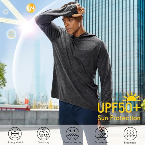 Haimont Men's Sun Hoodie Long Sleeve UPF 50+ UV Protection Fishing Shirt Lightweight Quick Dry Athletic with Thumbholes2