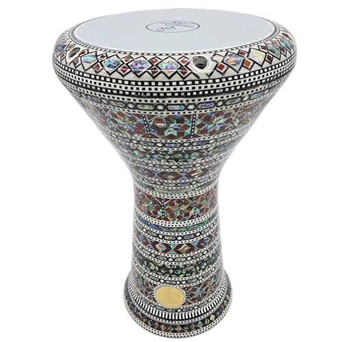 The 17.5" Gawharet El Fan Real Green Mother of Pearl Egyptian Darbuka Doumbek (Capella)
