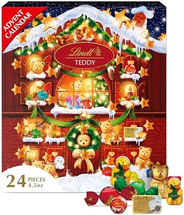 Lindt Red Teddy Bear & Chocolate Candy Advent Calendar 130ml