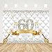 SENDY 7x5ft Happy 60th Birthday Backdrop Gold Silver Glitter Photo Background Champagne Fabulous 60th Birthday Party Decorations Glitter Diamond Fifty Years Old Photo Banner Studio Props