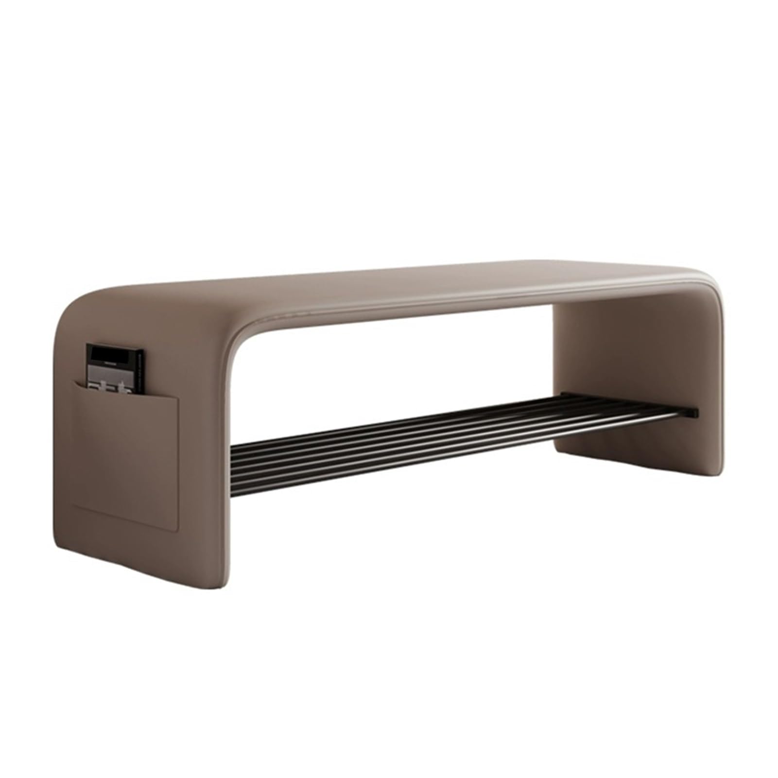 GYEQXKT Modern Shoe Bench with Cushion Metal Structure SpaceSaving for Entryway Hallway Bathroom Living RoomBrown 150cm/59in Stylish Shoe Storage Solution