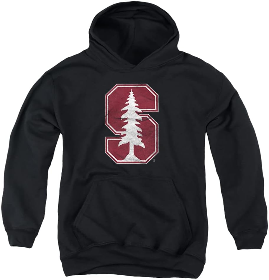 LOGOVISION Stanford University Official Distressed Primary Logo Youth Kids Boy/Girls Pull-Over Hoodie Sweatshirt