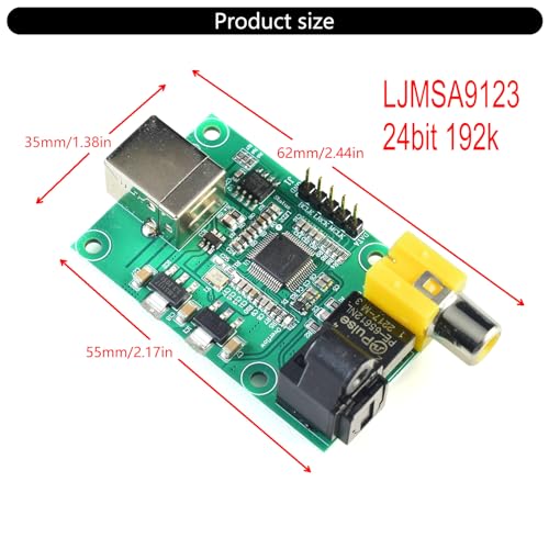 Módulo controlador auditivo USB a 24 bits LJMSA9123 con salidas SPDIF e I2S, transmisión de audio de alta resolución hasta 192 kHz miniatura 6