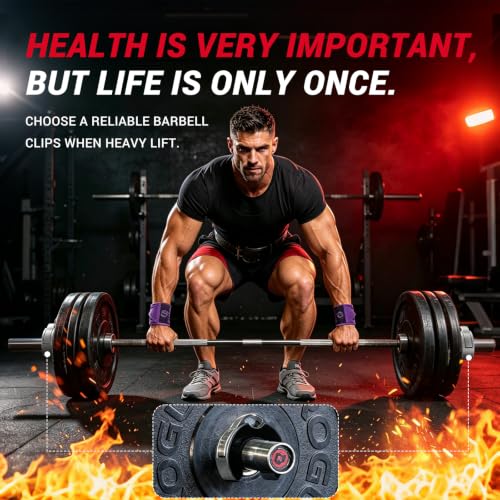 Image of Keppi Fitness Barbell Clamps 2 Inch, Open Collar Magnetic Aluminum for Gym