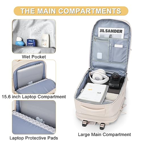Image of Expandable Travel Backpack For Women Men Airline Approved Personal Item Backpack For Airlines Carry On Backpack Flight Approved Waterproof Backpack For Traveling On Airplane Weekender Travel Bag