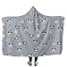 Coperta con Cappuccio Stampata Digitale 3D, Testa di cane carino Calda e Morbida in Inverno Doppio Strato Spesso Peluche Gettabile Coperta Indossabile Mantello 150X200CM