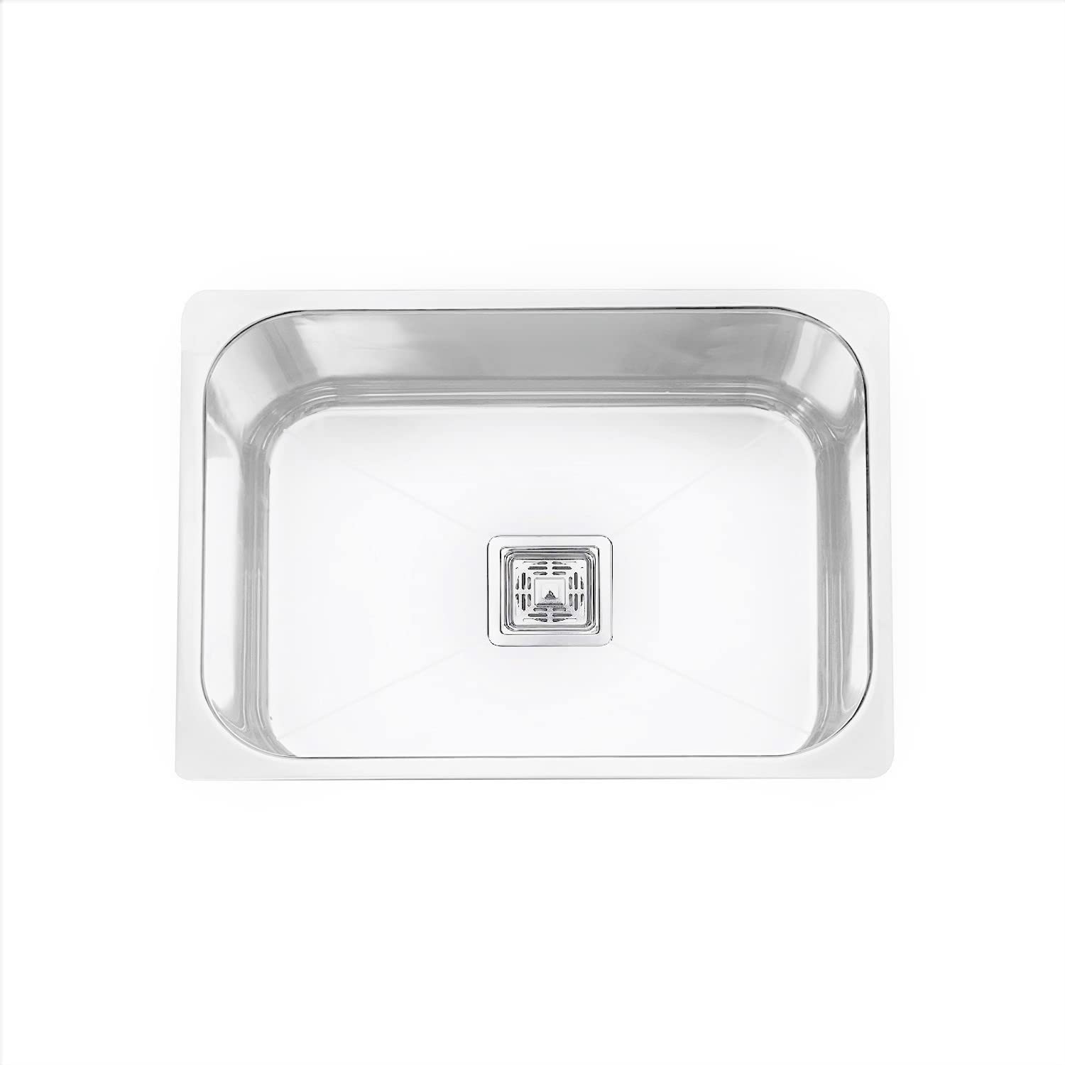 VACLIX® Indian Kitchen Sink || 24'' x 18'' x 9'' || Stainless Steel Square & Square Single With Ceramic Coated Bowl Kitchen Sink || 304 Grade With Glossy Finish & Ceramic Coated Stainless Steel