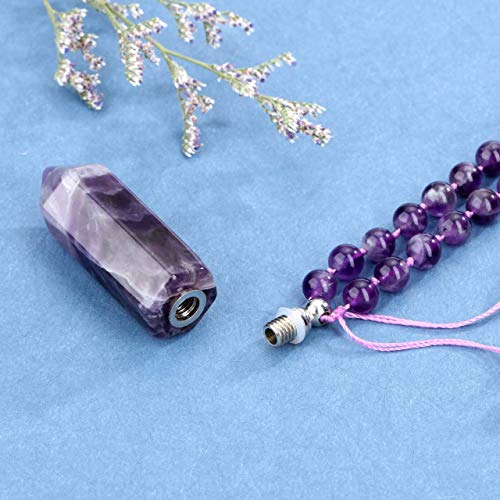 Urn Pendant Necklace for Ashes Cremation Memorial Keepsake Jewelry Healing Crystal Point Pendant Natural Stone Beads Necklaces for Women2