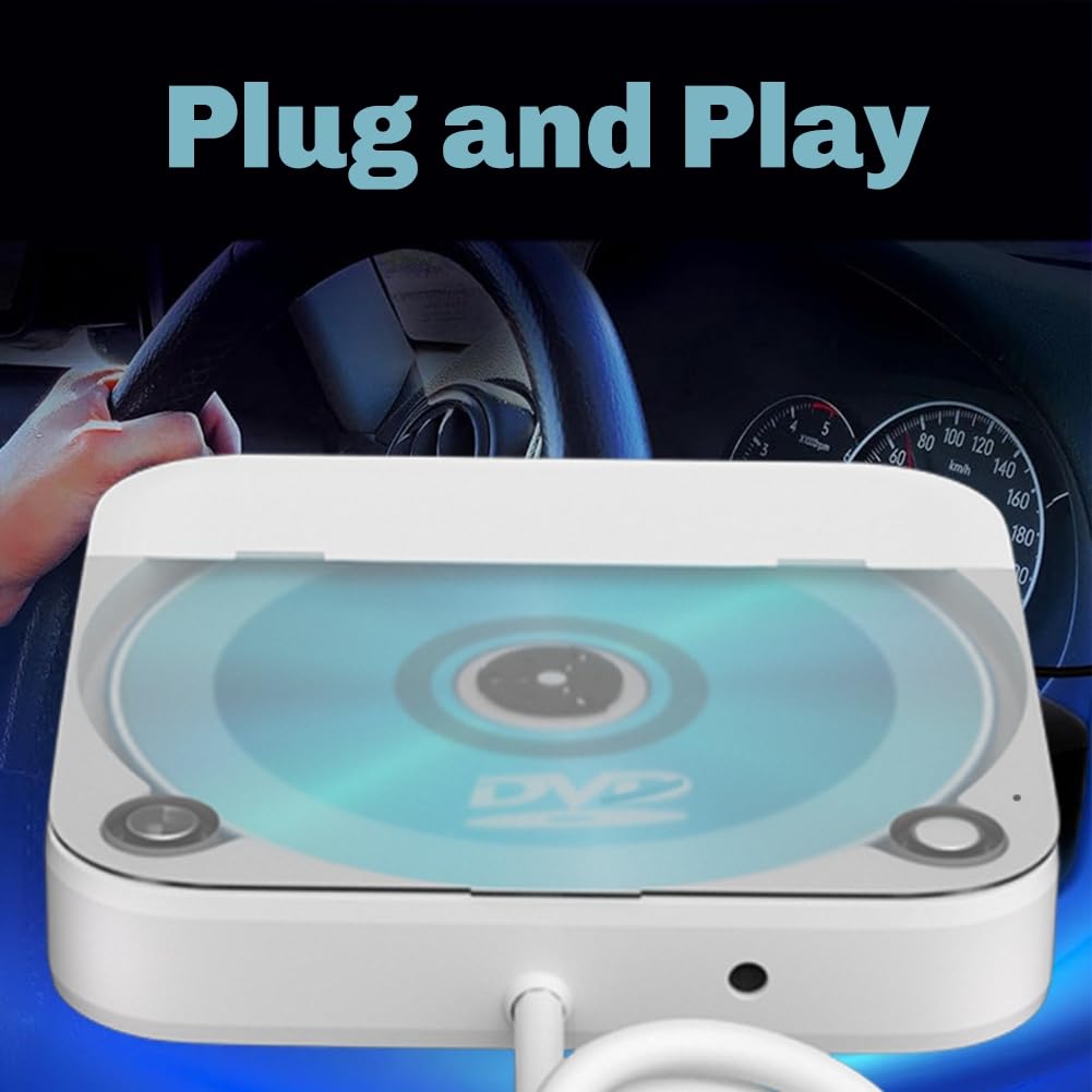 Mini lettore CD per auto, porta USB/AUX esterno, connessione senza perdite, audio Line Play, lettore CD portatile