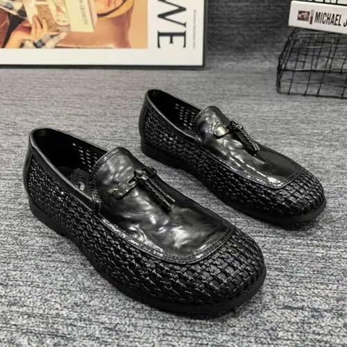 Men's Tassel - Detailed Woven Loafers, Fashionable Casual Footwear - Perfect for Weekend Hangouts, Urban Strolls & Daily Commutes4