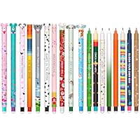 Set of Erasable Gel Pens - Weihnachten Radierbarer Gelschreiber Set, mit thermoempfindlicher Löschtinte, einer Vielzahl von Tintenfarben und Schaftdesigns, 0,7 mm (Weihnachten 18 Gel Eraser Pens)