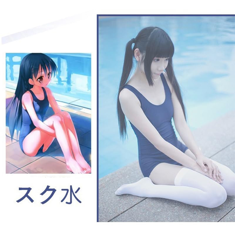 [LIKENNY] スクール水着 スク水 女子高生 競泳水着風 ランジェリー 紺 清純 過激 エロ エッチ 穴あき コスプレ セクシー レオタード コスチューム - 画像6