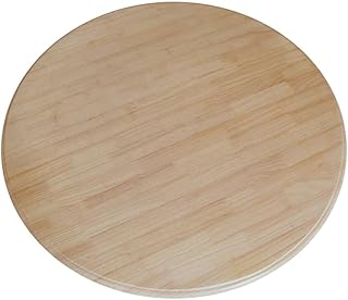 木製ターンテーブル、60cm 70cm 80cm 90cm 大型 回転テーブル ダイニングテーブル 回転台 中華料理 キッチン用 回転盤、 頑丈な(Log,80cm/31in)