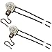 2pcs/Lot 125/250V Wall Light Pull Switch Home Ceiling Fan Lamp Pull Chain Cord Switch Set Replacement Tools - (Color: Silver)