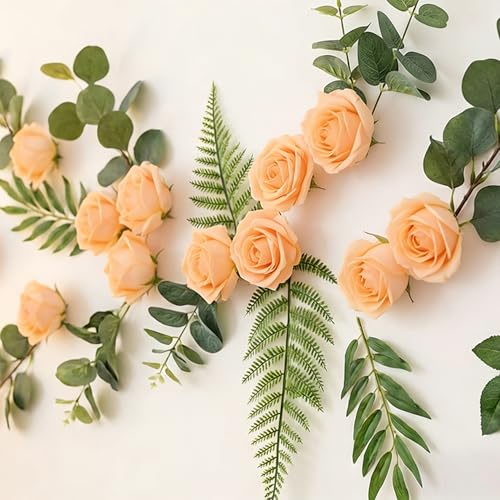 Image of 100Pcs Real Looking Orange Artificial Rose Flower Heads, Foam Fake Roses for DIY Wedding Decorations Baby Shower Centerpieces Home Party Valentine's Day Mother's Day Decor