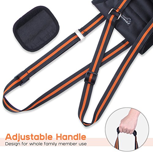 PETBABA Dog Lift Harness, Lifting Support Sling to Help Pet with Weak Back Leg, Aid Mobility and Rehabilitation, Suitable Senior Front Rear Crus Thigh Hip Injury Arthritis - L in Black
