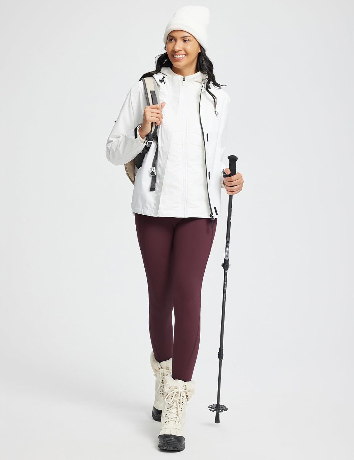 baleaf Women's Thick Fleece Lined Winter Leggings Thermal Warm Pants Water Resistant Hiking High Waisted - Image 6