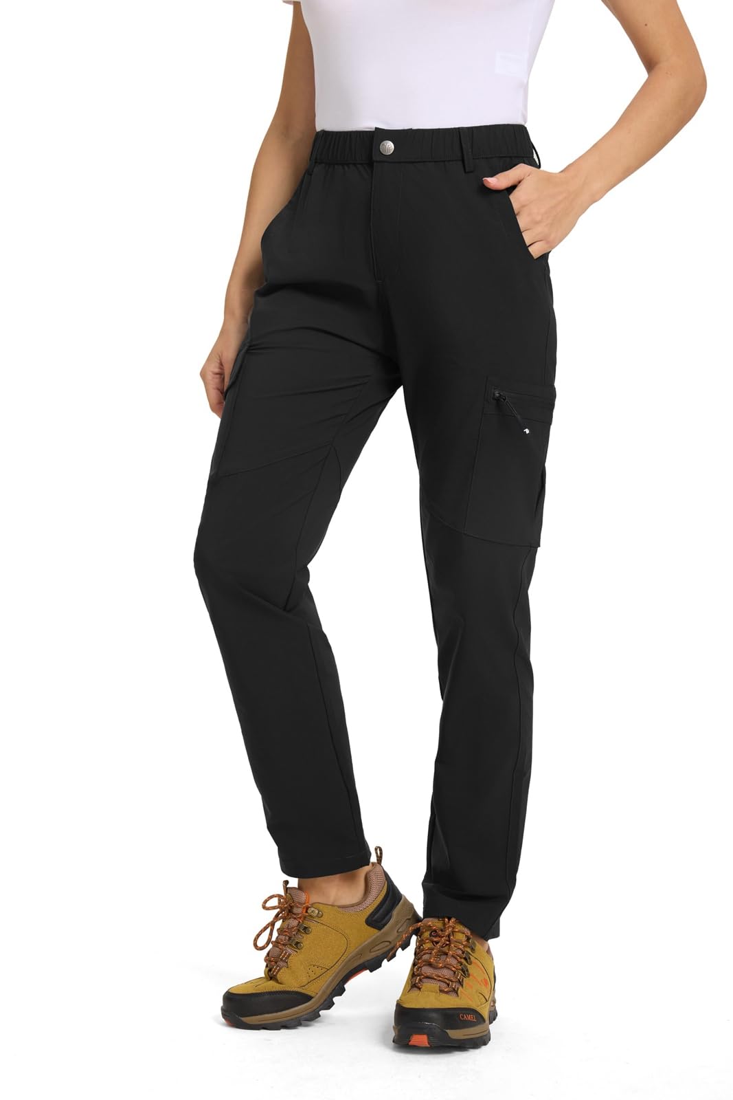 Rdruko Wanderhose Damen Trekkinghose Outdoorhose Leichte Funktionshose Schnelltrocknend Wasserdicht UV-Schutz Cargohose Atmungsaktiv Jogginghose