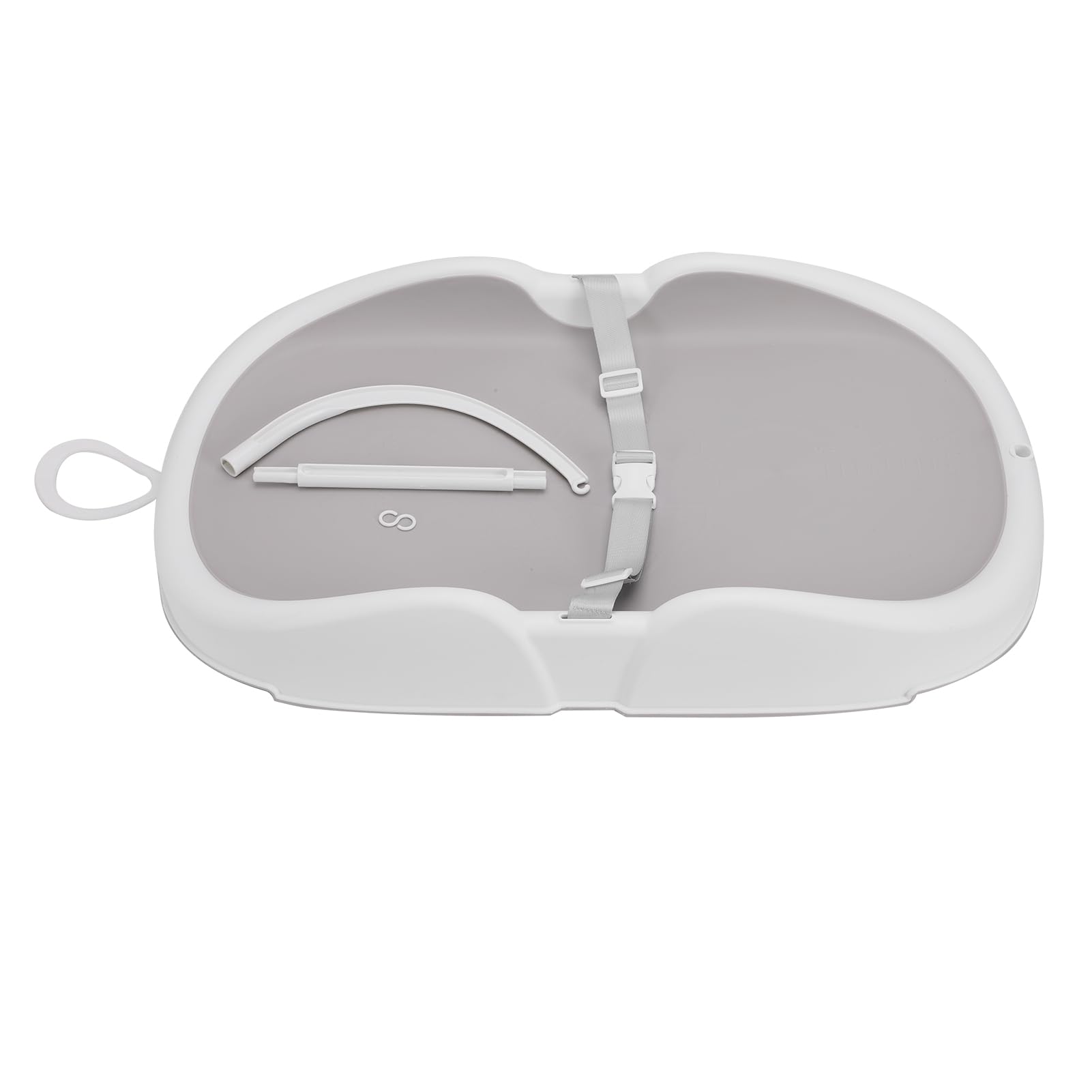 Tosuny Fasciatoio per bebè, Lettino da Allattamento Portatile per Bagnetto, Postazione per Asilo Nido Multifunzionale con Cintura di Sicurezza Regolabile, Fasciatoio per e Tavolo (Bianco grigio)