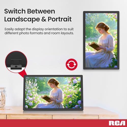 Image of RCA 21.5 inch Large WiFi Digital Picture Frame Electric Uhale Frames with Remote Control 32GB Memory, 1920 X 1080P FHD IPS No Touch Screen, Support Wall Mount, Auto Rotate, Instantly Share Photos Videos