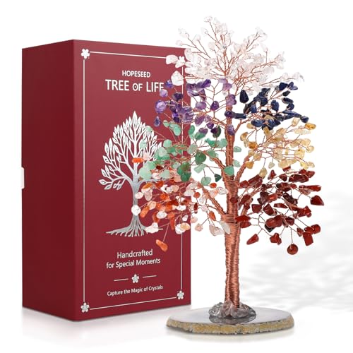 Hopeseed 7 Chakra Crystal Tree of Life Bonsai Decor