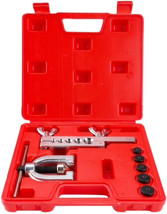 Auto Repair Toolbox, Double Flaring Brake Line Tool Kit Tubing Car Truck Tool with Mini Pipe Cutter